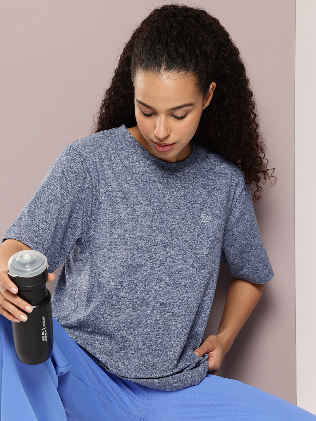 Womens Half Sleeve Round Neck Solid Oversized Fit Tshirts