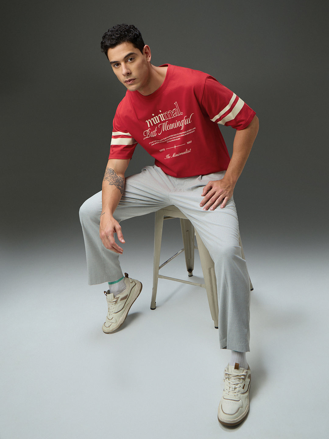 Mens Round Neck Half Sleeve Printed Oversized Fit Tshirt