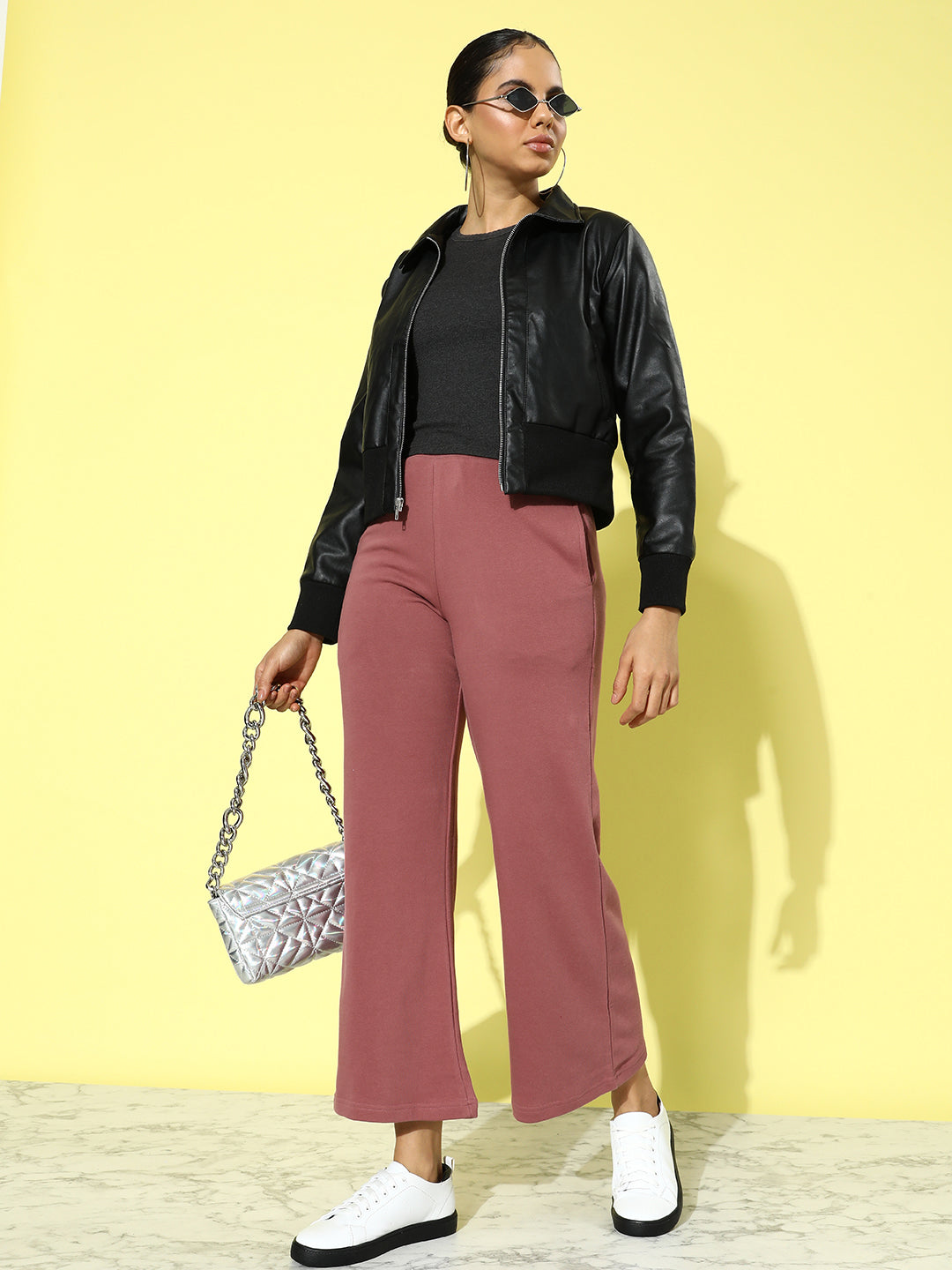 Women Solid Relaxed Fit Track Pant