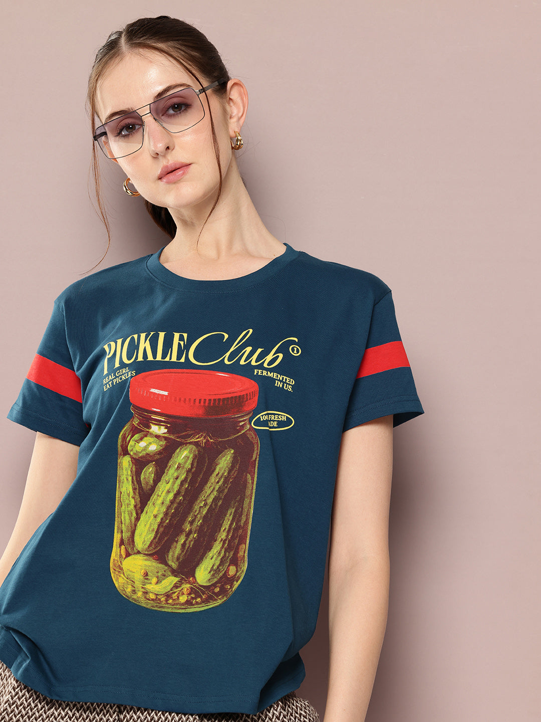 Womens Short Sleeve Printed Boxy Regular Fit Tshirt