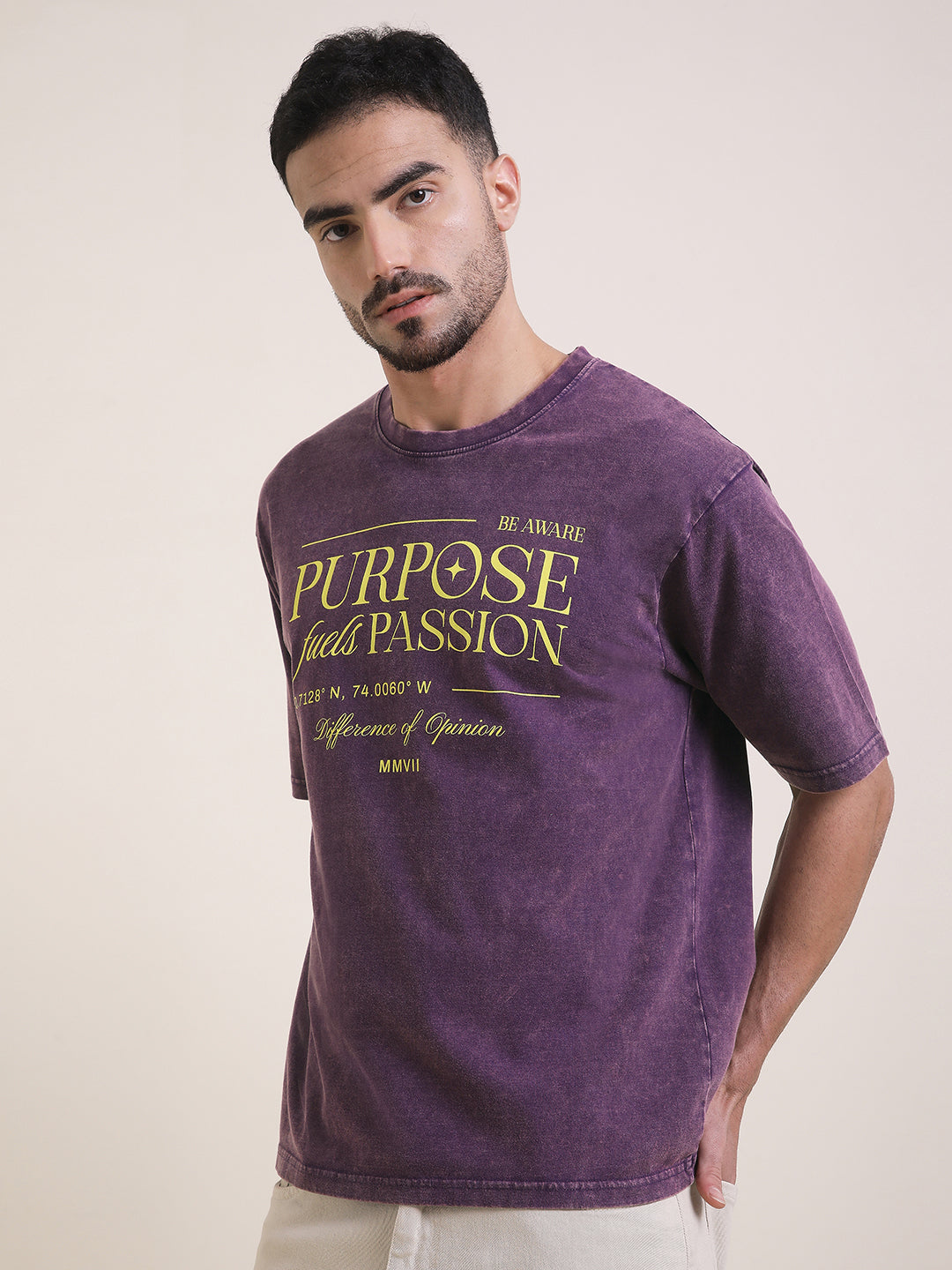 Mens Half Sleeve Round Neck Printed Oversized Fit Tshirts