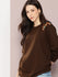 Womens Full Sleeve Round Neck Embroidered Oversized Fit Tshirts