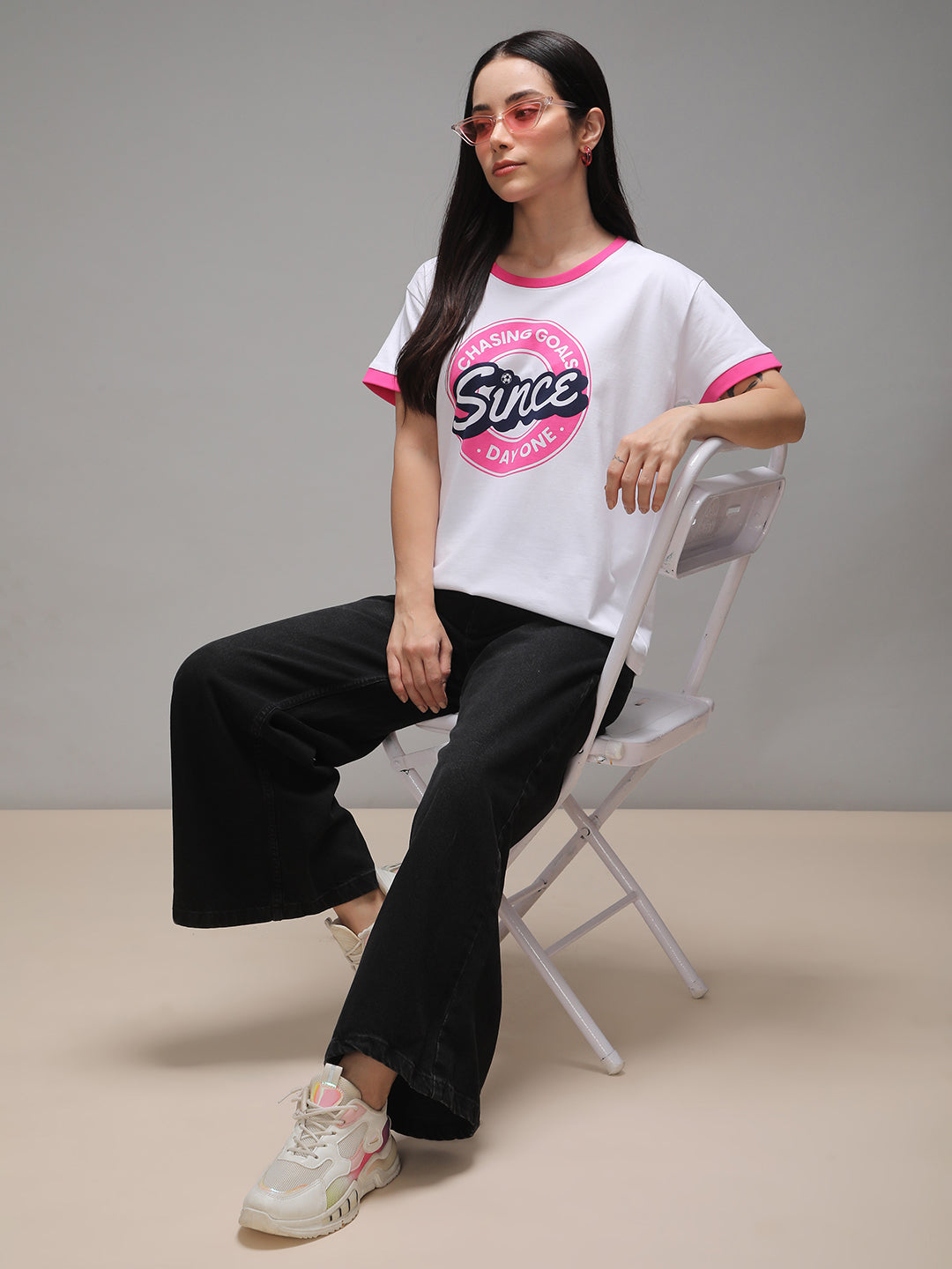 Womens Half Sleeve Round Neck Printed Boxy Fit Tshirts