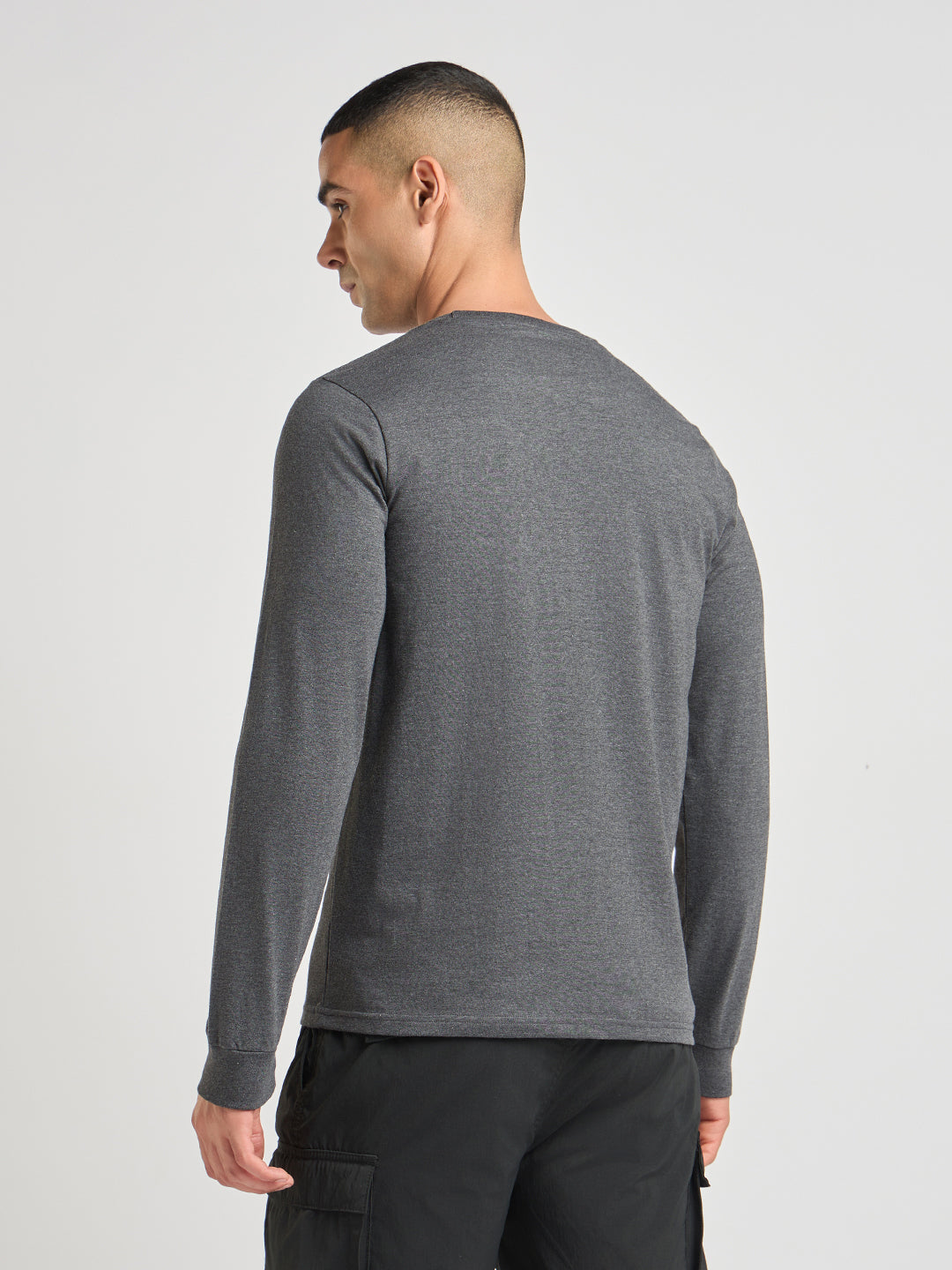 Mens Printed Regular Fit Full Sleeve Round Neck Tshirt