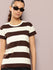 Womens Half Sleeve Round Neck Striped Regular Fit Tshirts