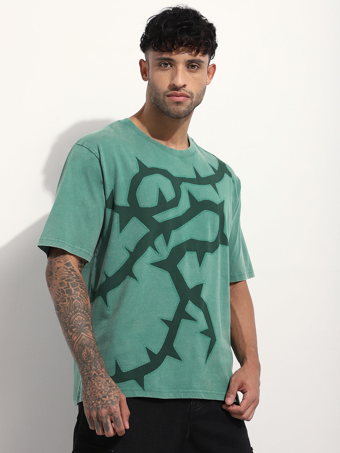 Mens Half Sleeve Round Neck Printed Oversized Fit Tshirts