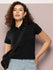 Womens Half Sleeve Polo Neck Solid Regular Fit Tshirts