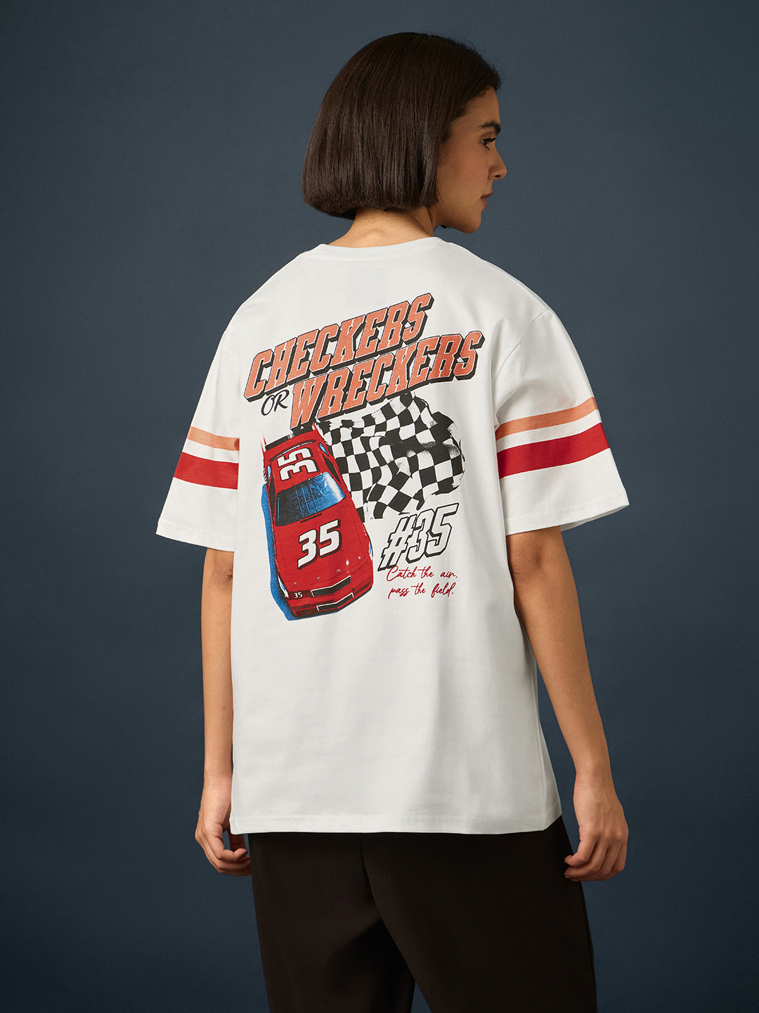 Womens Short Sleeve Printed Oversized Fit Tshirt 