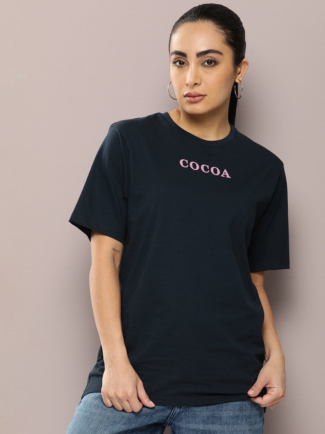 Womens Half Sleeve Round Neck Oversized Fit T-Shirts