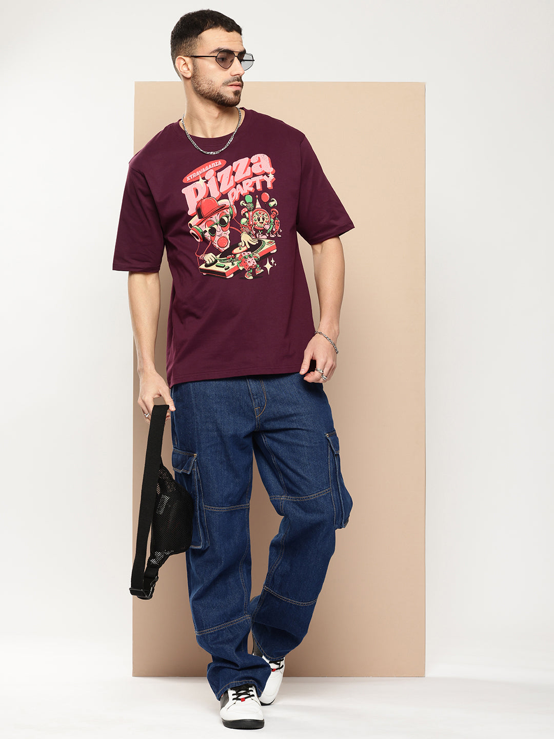 Mens Half Sleeve Round Neck Printed Oversized Fit Tshirts