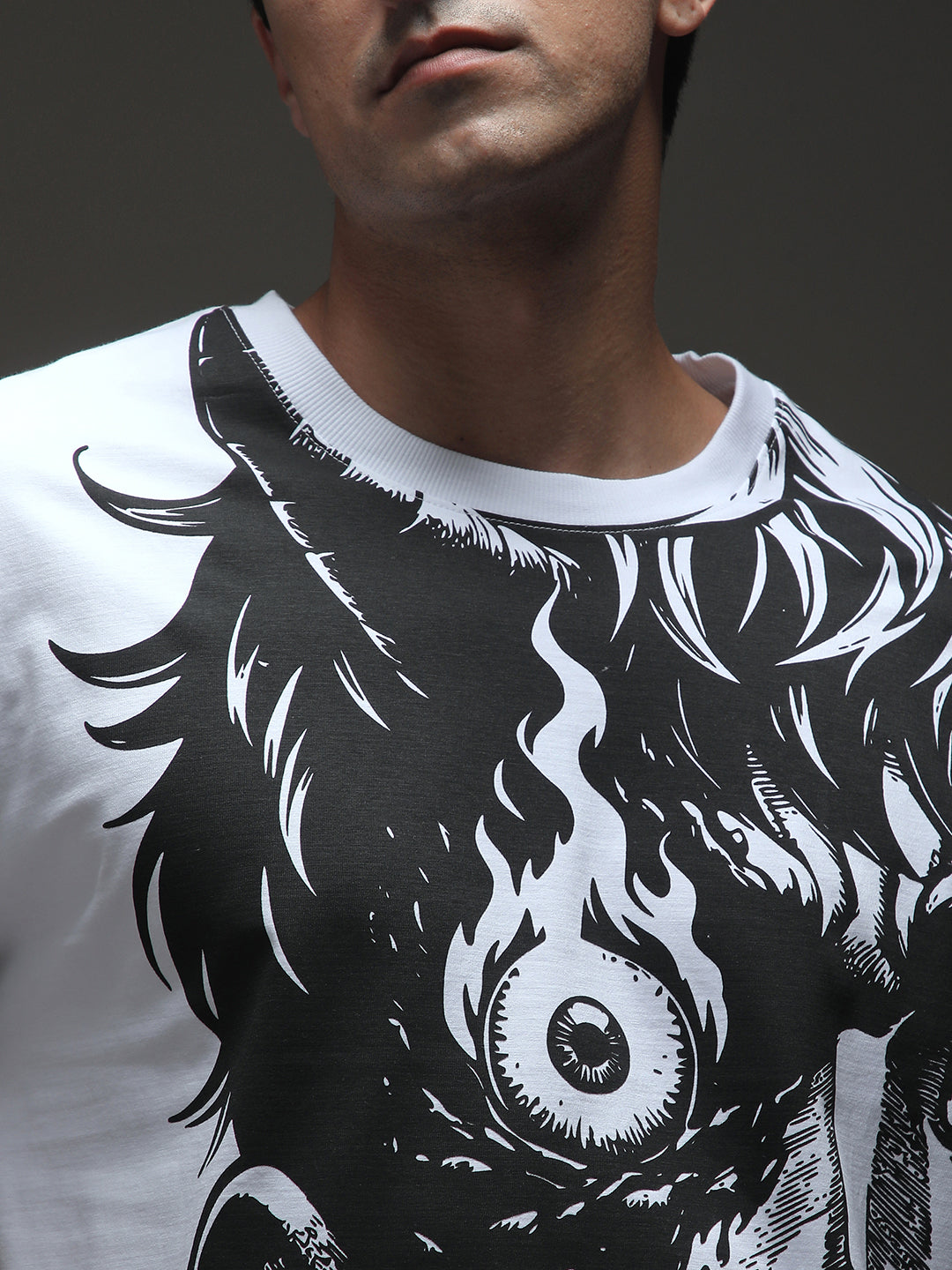 Mens Half Sleeve Drop Shoulder Printed Oversized Fit T-Shirts