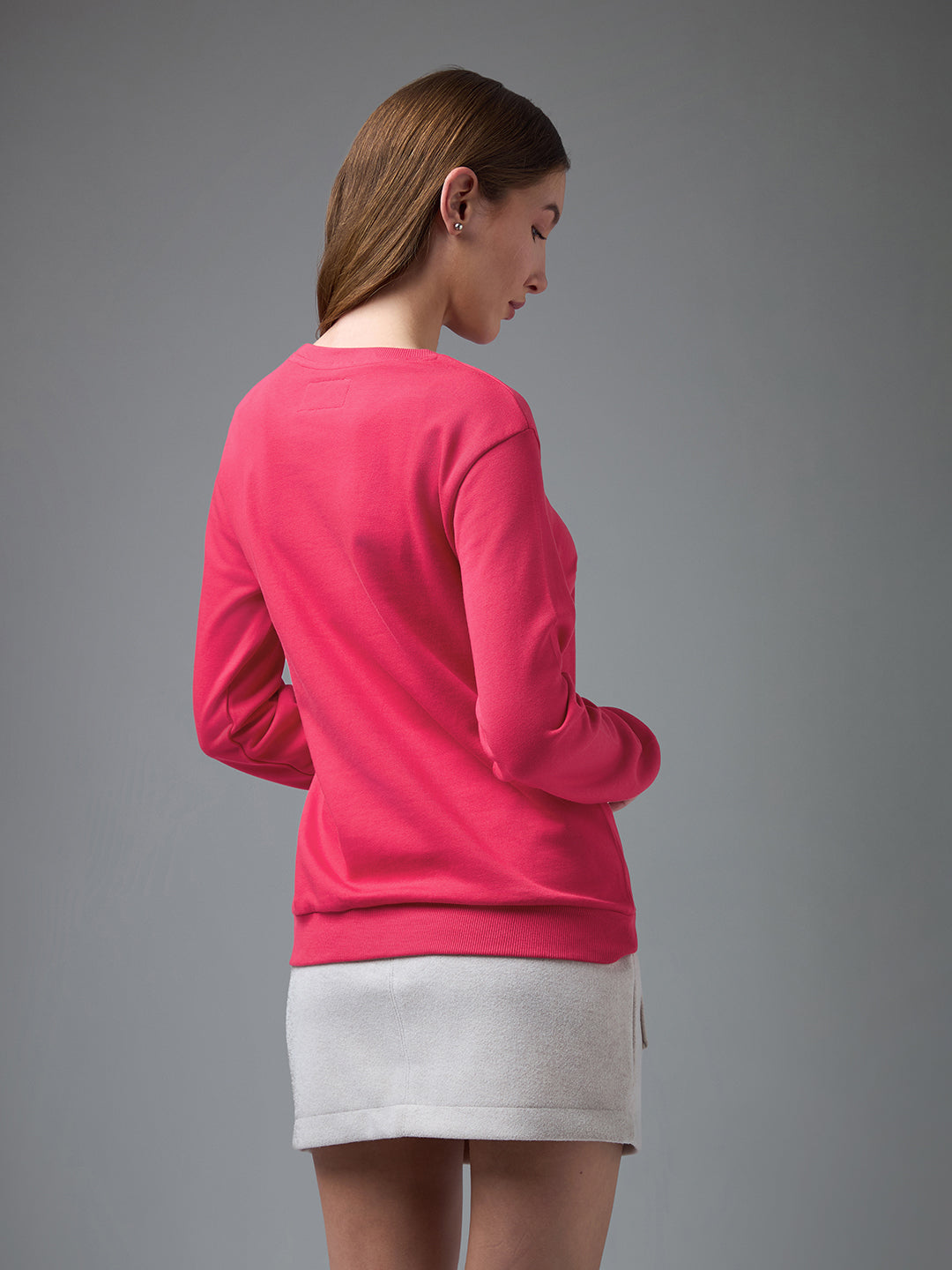 Womens Puff Printed Round Neck Relaxed Fit Tshirt