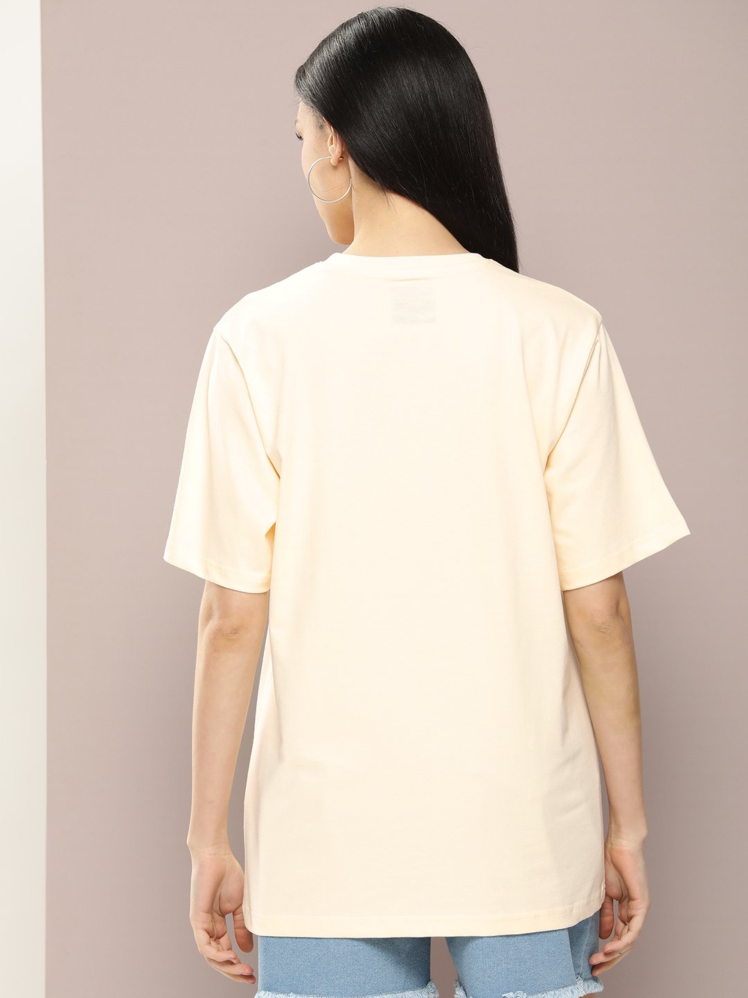Womens Short Sleeve Round Neck Oversized Fit T-Shirt