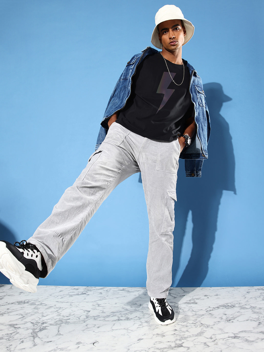 Mens Half Sleeve Drop Shoulder Printed Oversized Fit T-Shirts