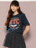 Womens Half Sleeve Round Neck Printed Oversized Fit Tshirts