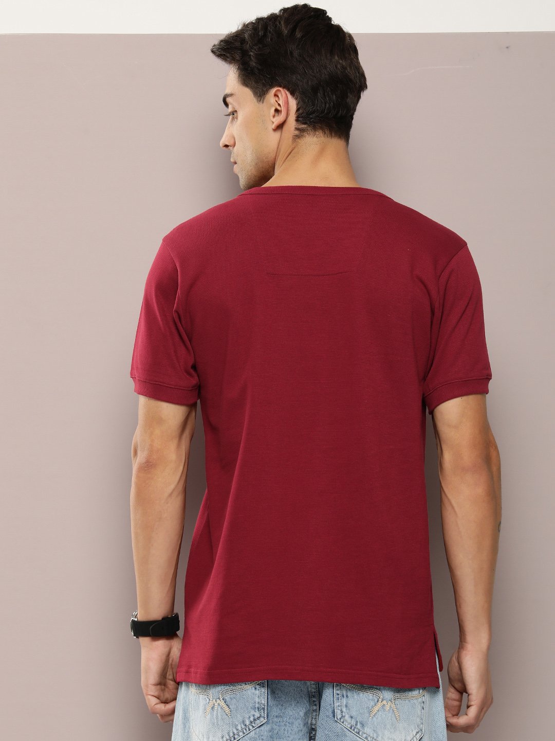 Mens Half Sleeve Henley Neck Regular Fit T-Shirts