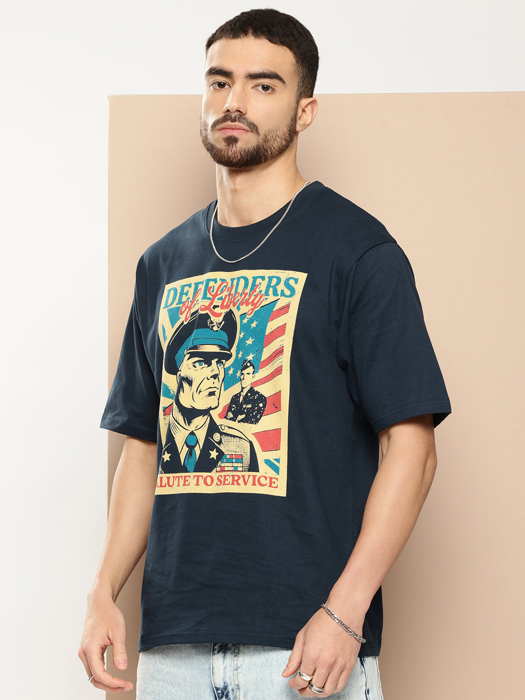 Mens Half Sleeve Round Neck Printed Oversized Fit Tshirts
