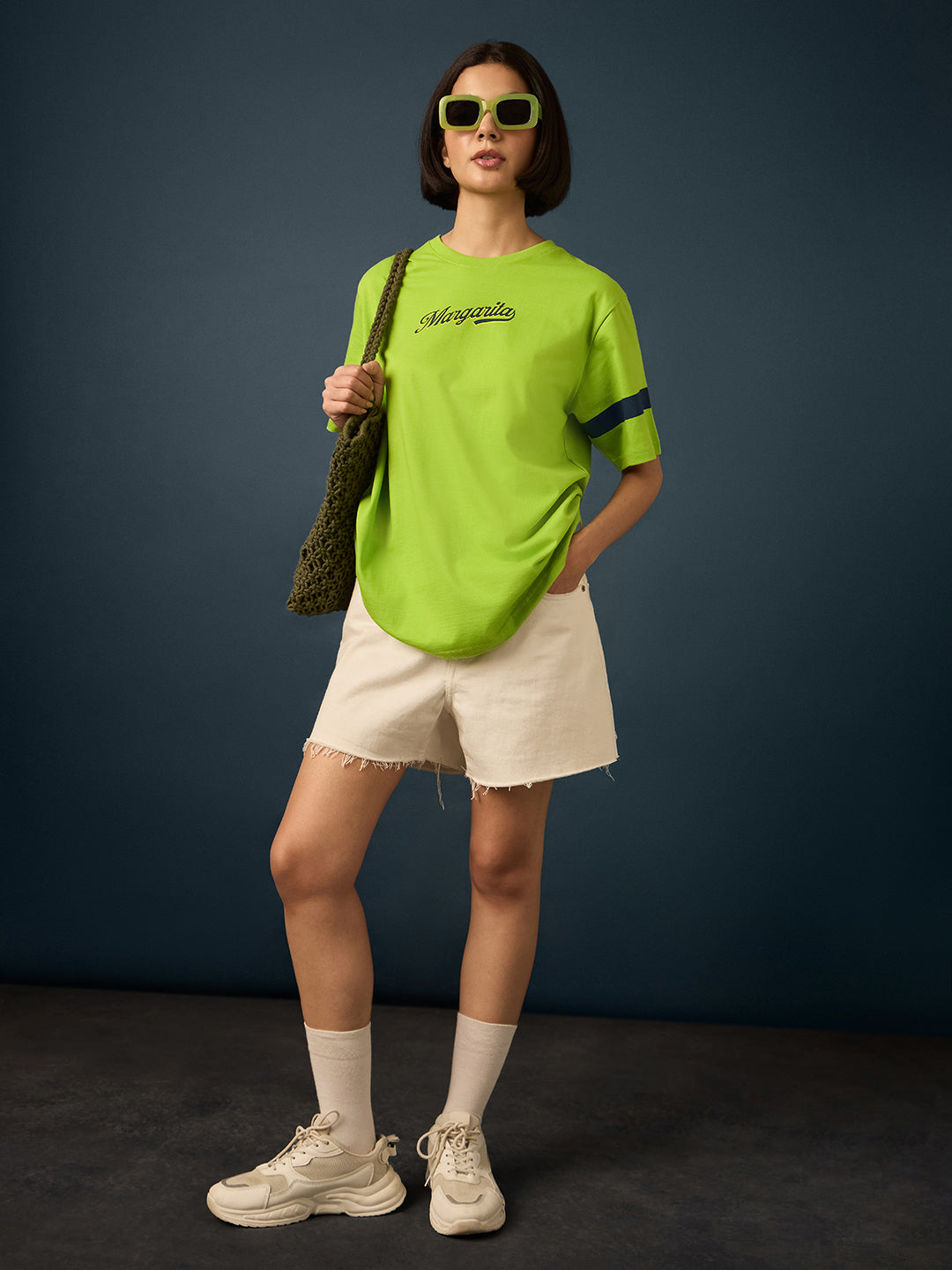 Womens Short Sleeve Printed Oversized Fit Tshirt 
