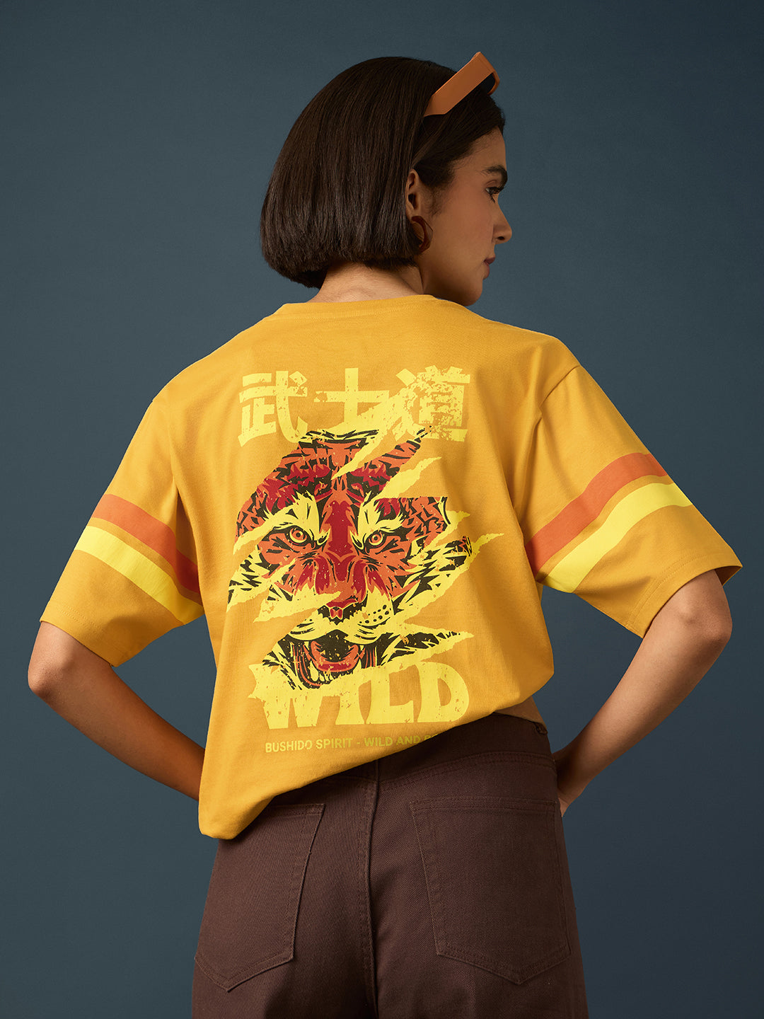 Womens Short Sleeve Printed Oversized Fit Tshirt 