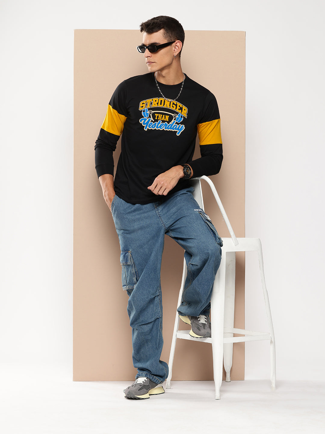Mens Full Sleeve Round Neck Printed Regular Fit Tshirts