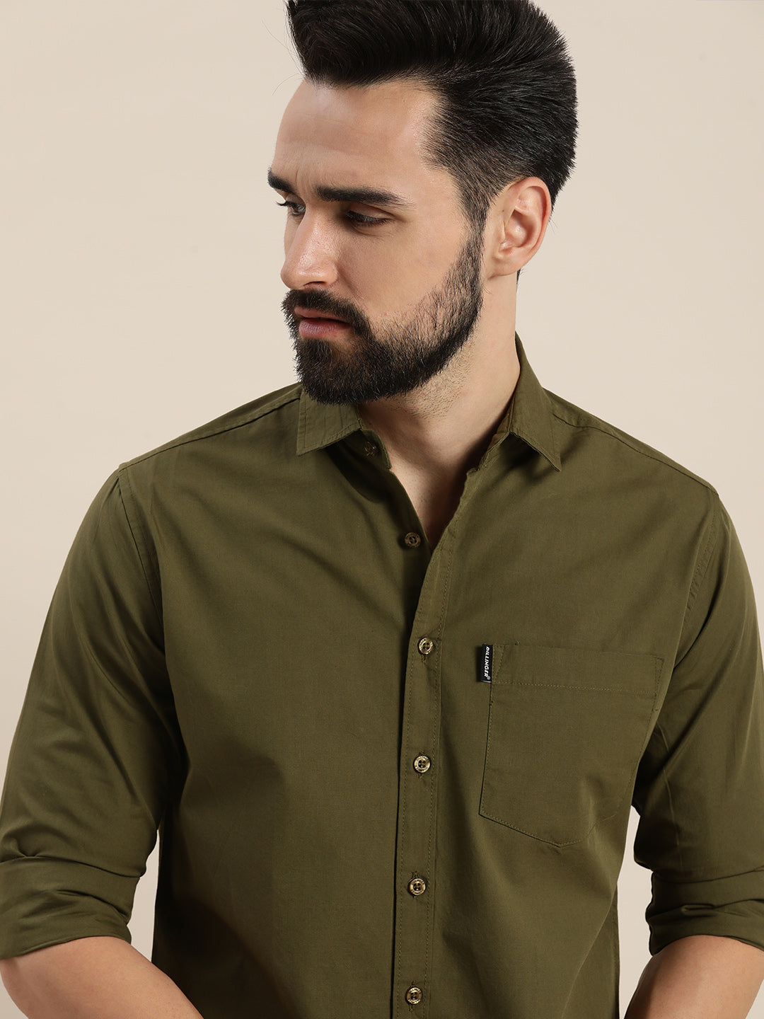 Mens Plain Full Sleeve Shirt With Pocket