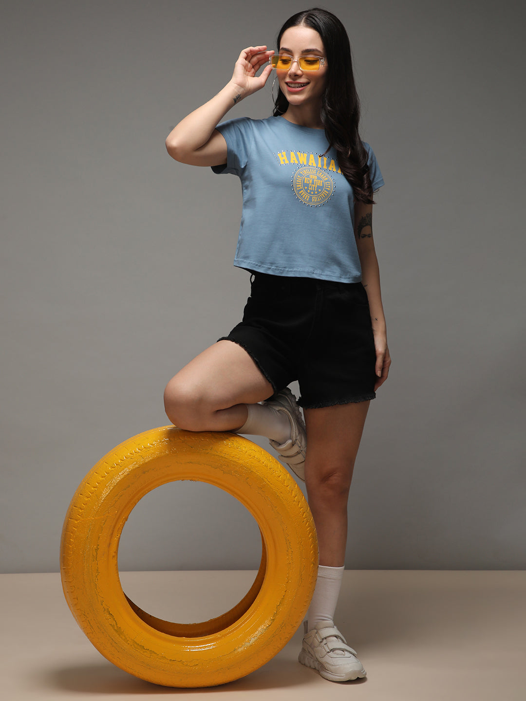 Womens Half Sleeve Round Neck Printed Regular Fit Tshirts