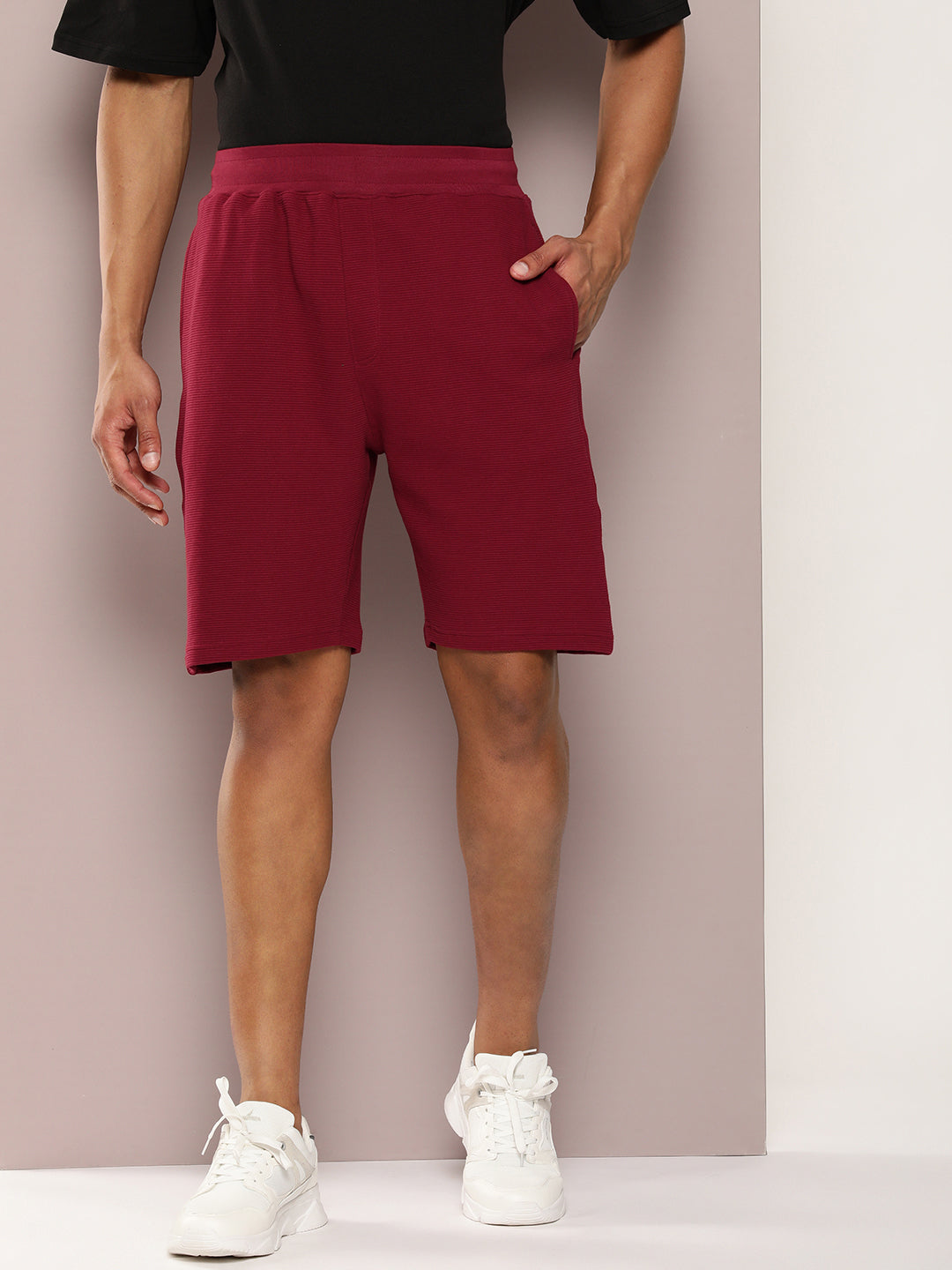 Men Solid Regular Shorts