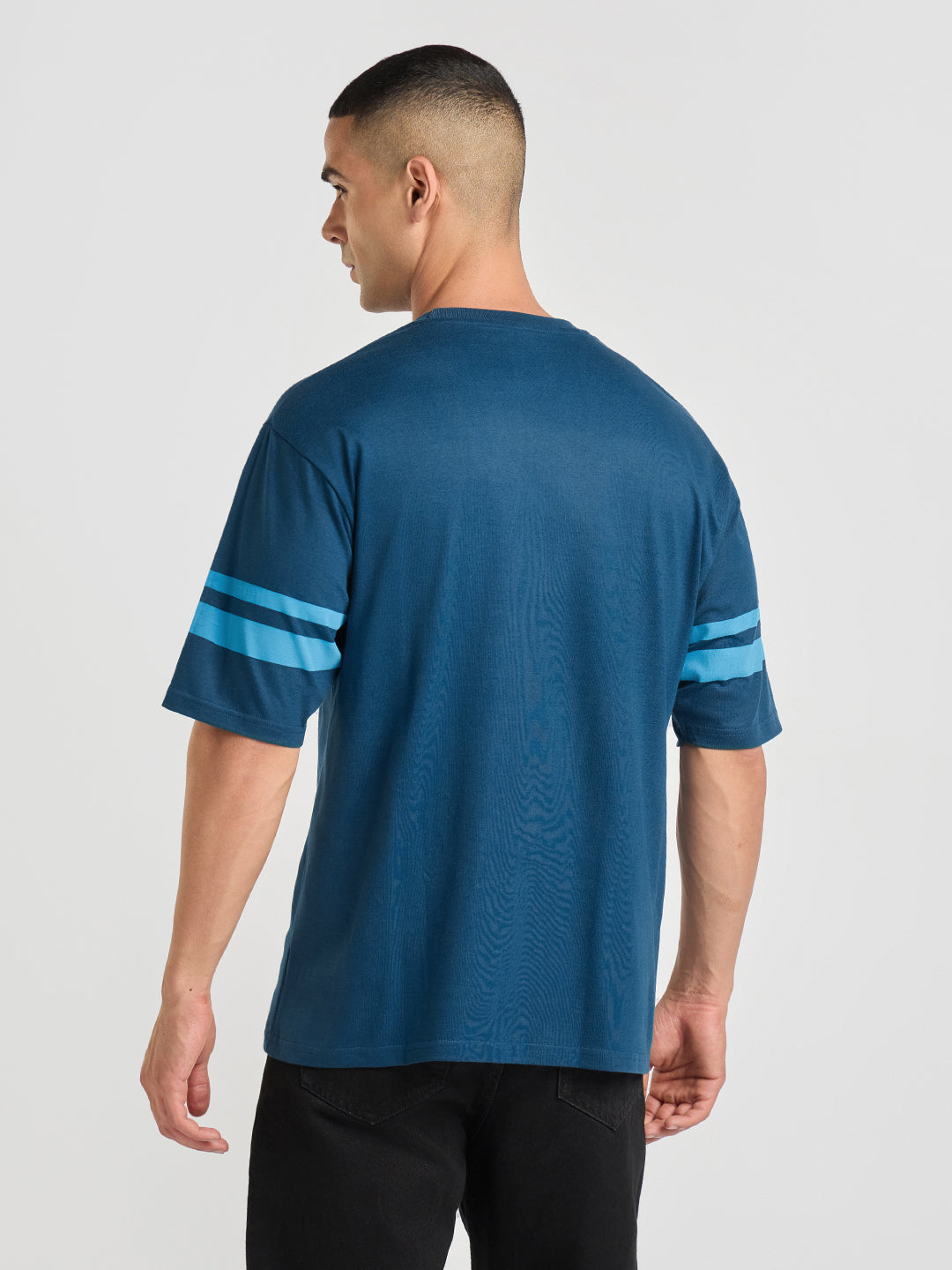 Mens Puff Printed Oversized Half Sleeve Round Neck Tshirt