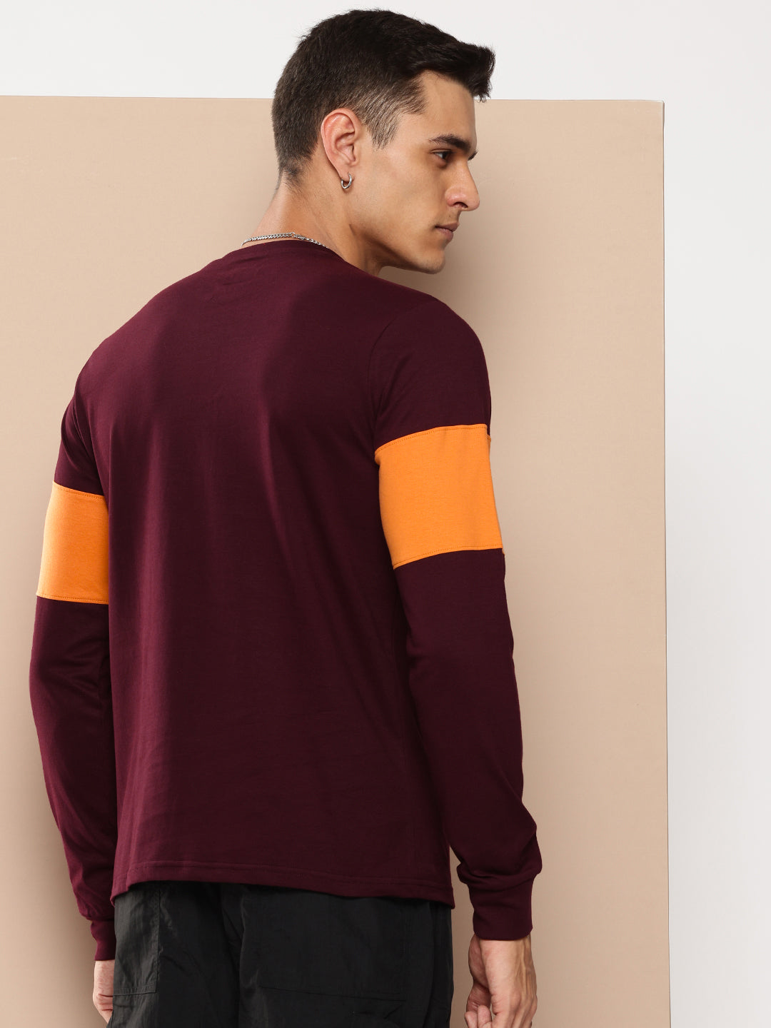 Mens Full Sleeve Round Neck Printed Regular Fit Tshirts