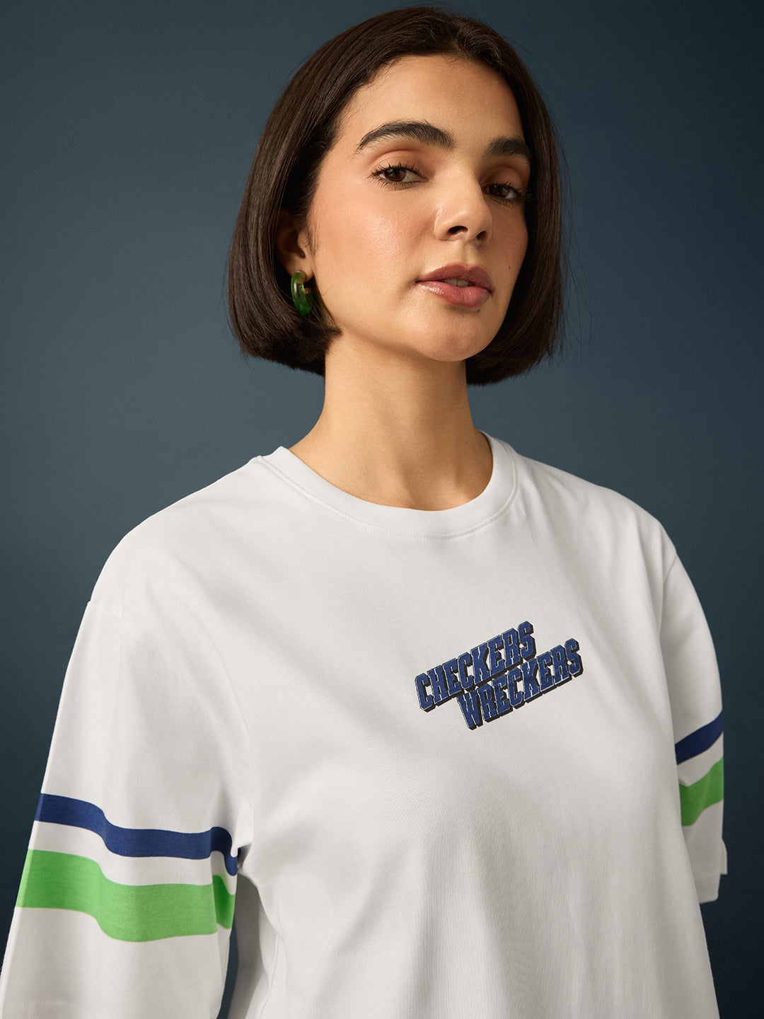 Womens Short Sleeve Printed Oversized Fit Tshirt 