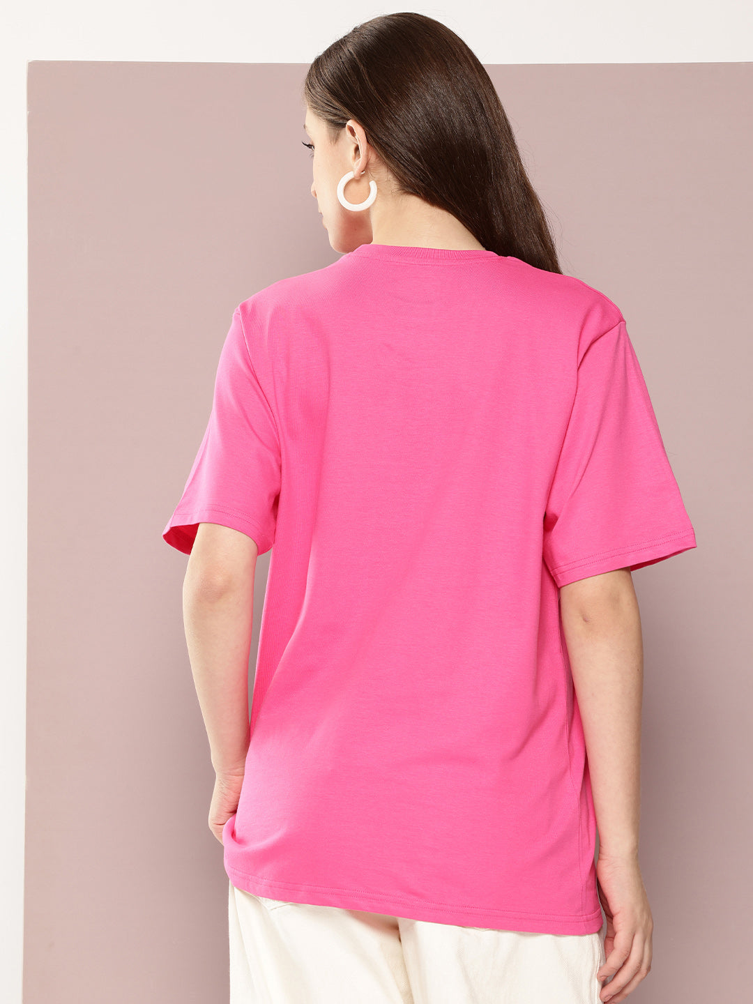 Womens Half Sleeve Round Neck Printed Oversized Fit Tshirts
