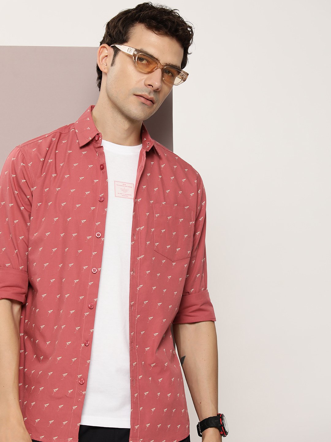 Men All Over Printed Full Sleeve Shirt With Pocket