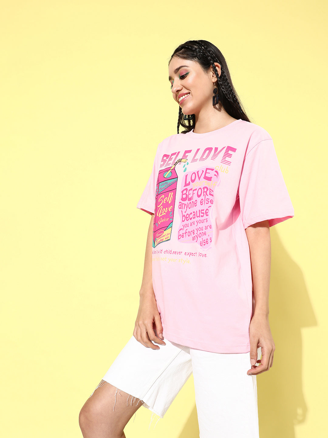 Womens Half Sleeve Round Neck Oversized Fit T-Shirts