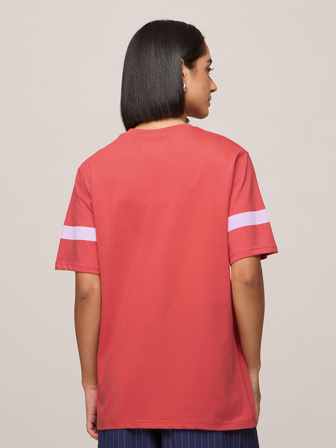 Womens Printed Oversized Fit Cotton T-Shirt