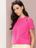 Womens Half Sleeve Round Neck Embroidered Regular Fit Tshirts