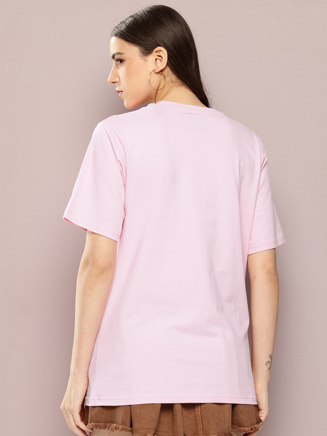 Womens Half Sleeve Round Neck Printed Oversized Fit Tshirts
