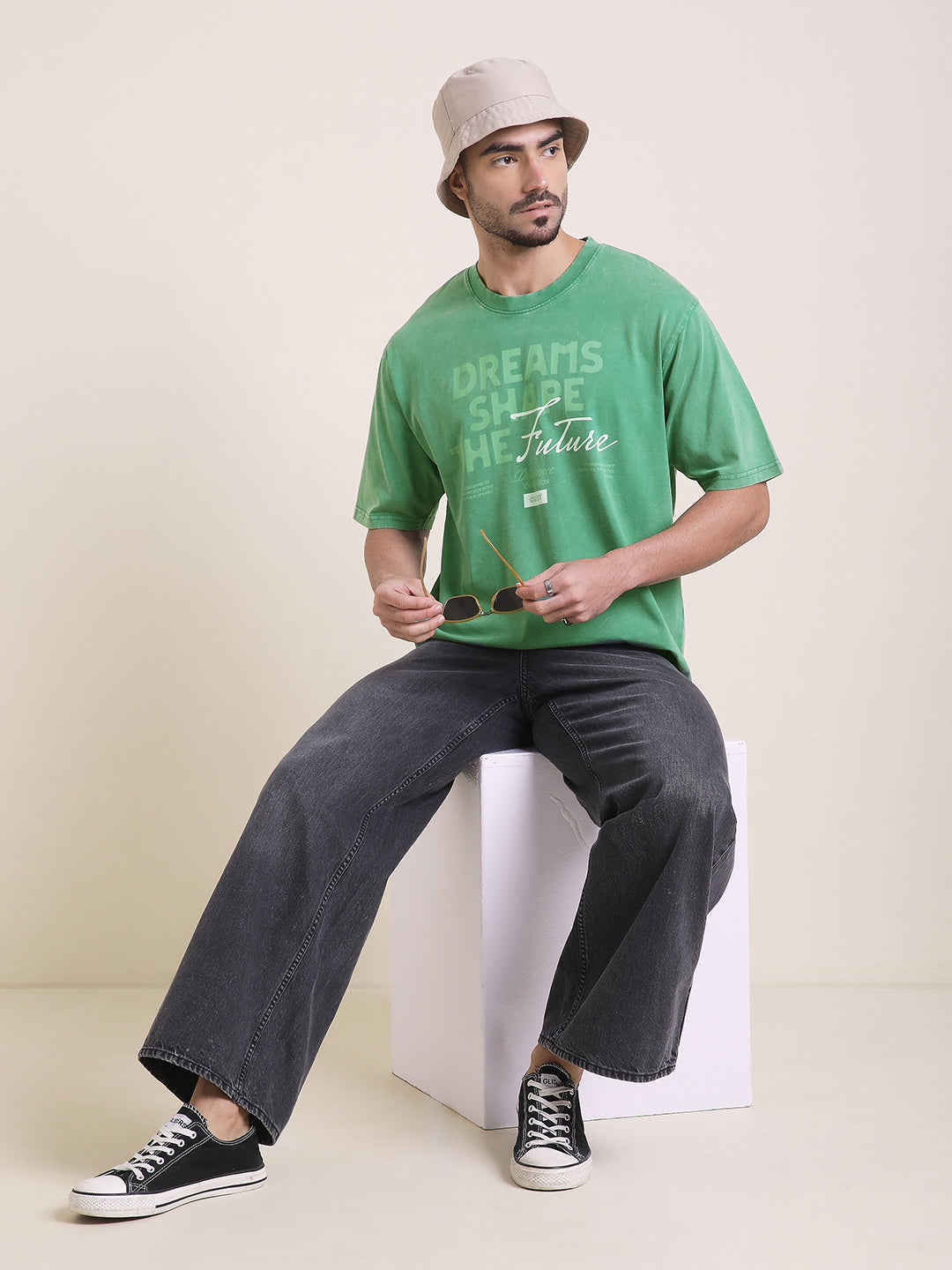 Mens Half Sleeve Round Neck Printed Oversized Fit Tshirts