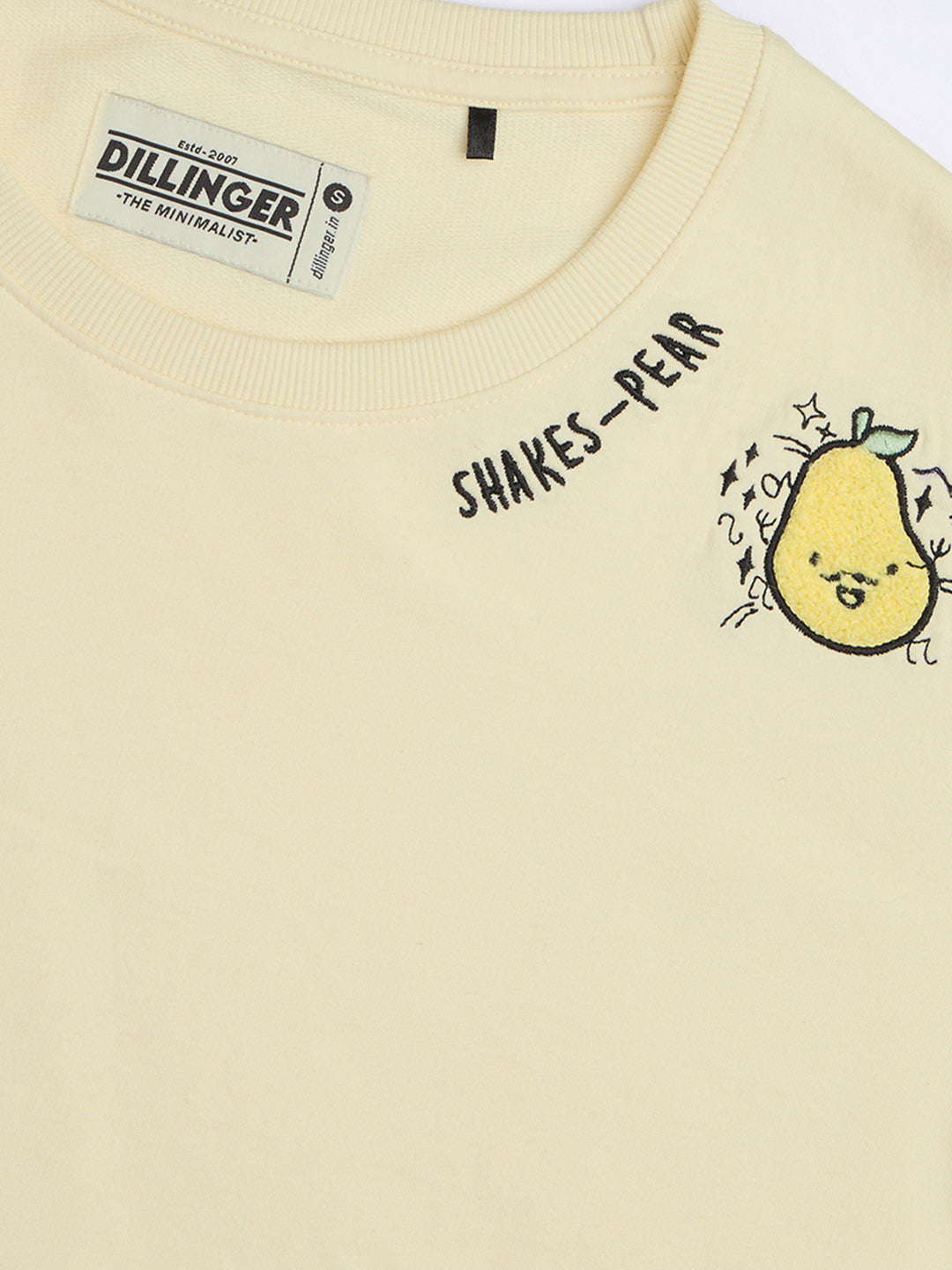 Womens Embroidery Boxy Regular Fit French Terry Cotton Tshirt