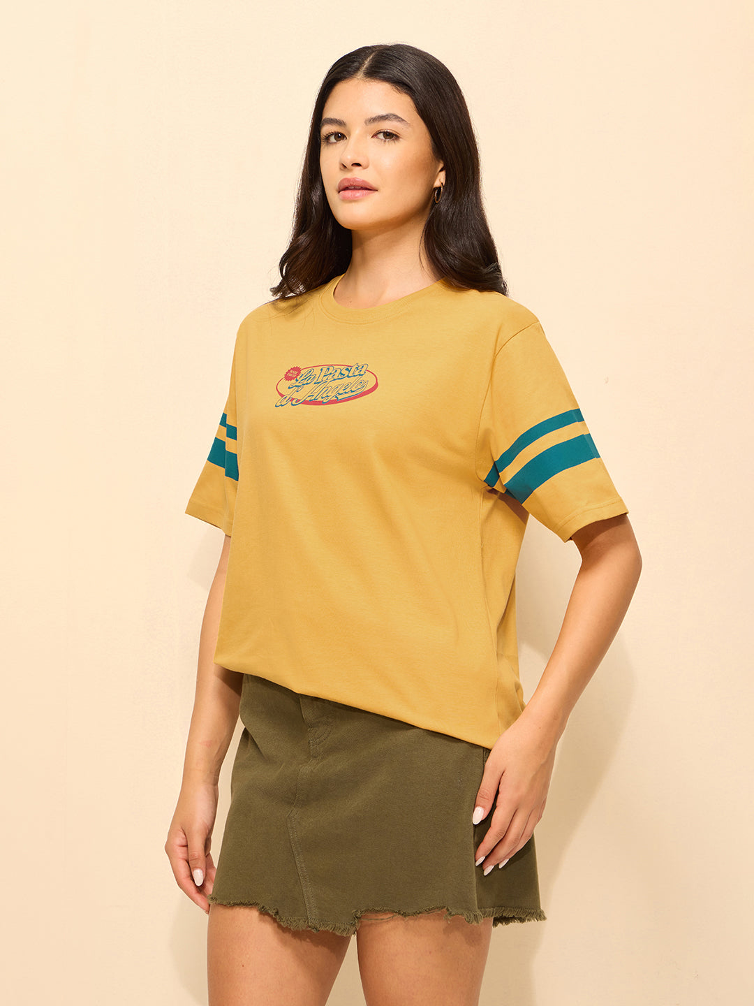 Womens Printed Oversized Cotton T-Shirt