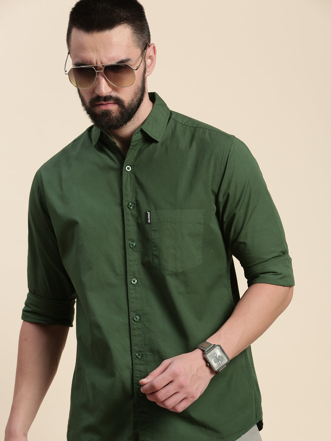Mens Plain Full Sleeve Shirt With Pocket