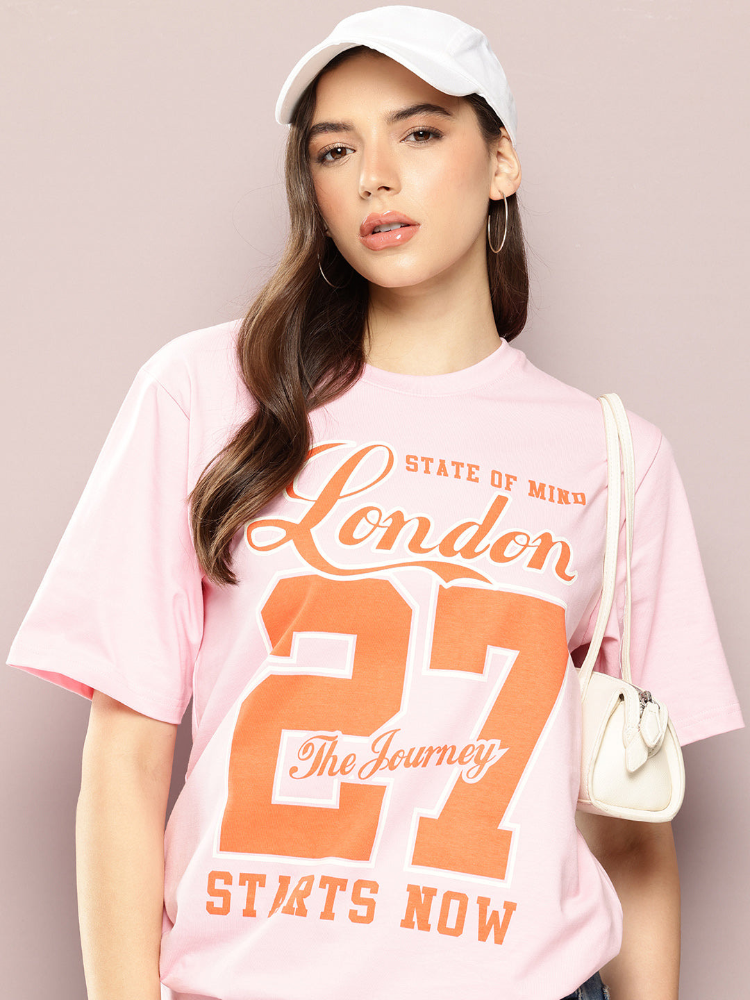 Womens Half Sleeve Round Neck Printed Oversized Fit Tshirts