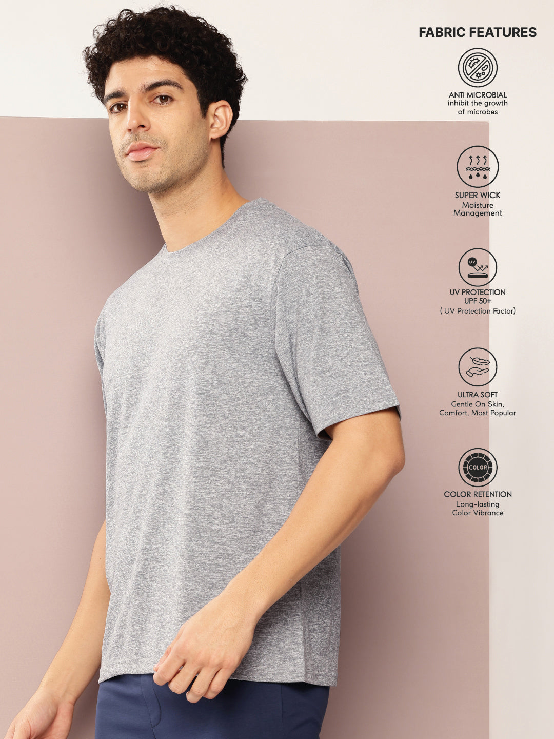 Mens Short Sleeve Round Neck Oversized Polyster Tshirt