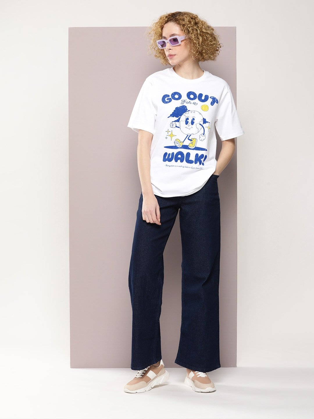 Womens Half Sleeve Round Neck Oversized Fit T-Shirts
