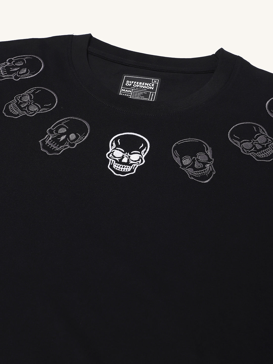 Mens Half Sleeve Round Neck Embroidered Oversized Fit Tshirts