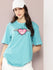 Womens Half Sleeve Round Neck Embroidered Oversized Fit Tshirts