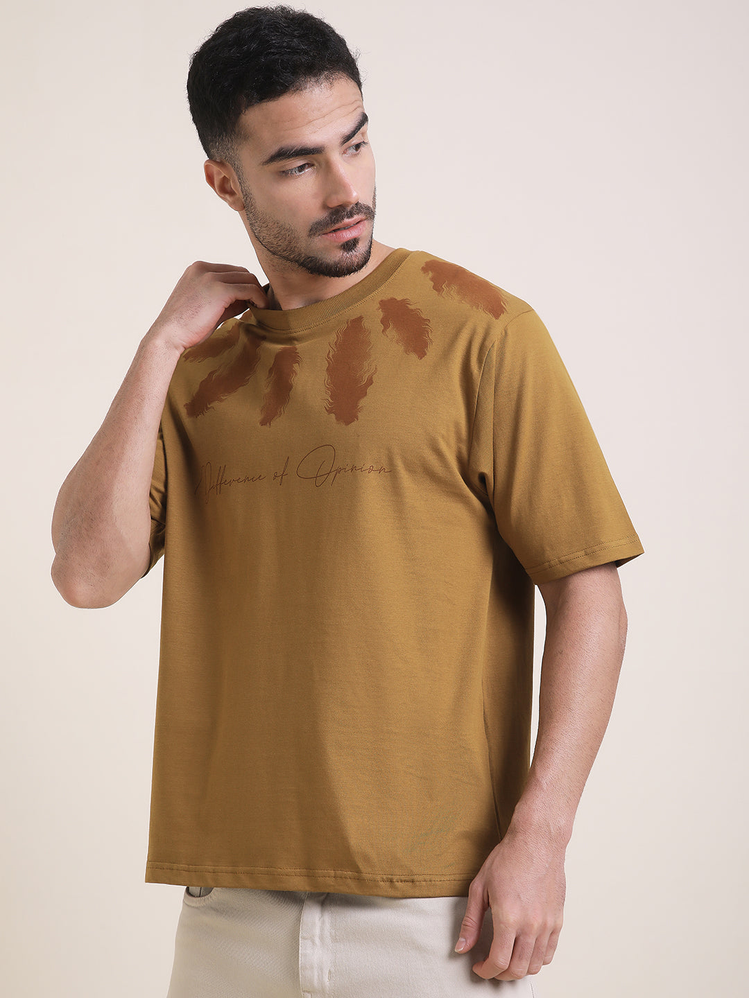 Mens Half Sleeve Round Neck Printed Oversized Fit Tshirts