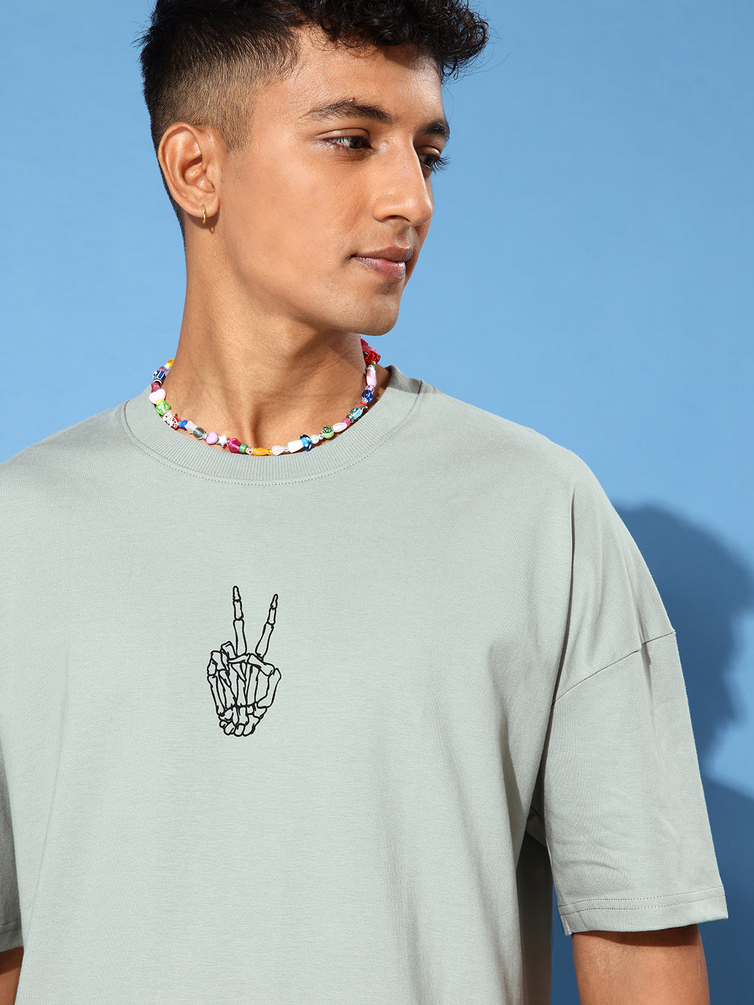 Mens Half Sleeve Drop Shoulder Printed Oversized Fit T-Shirts