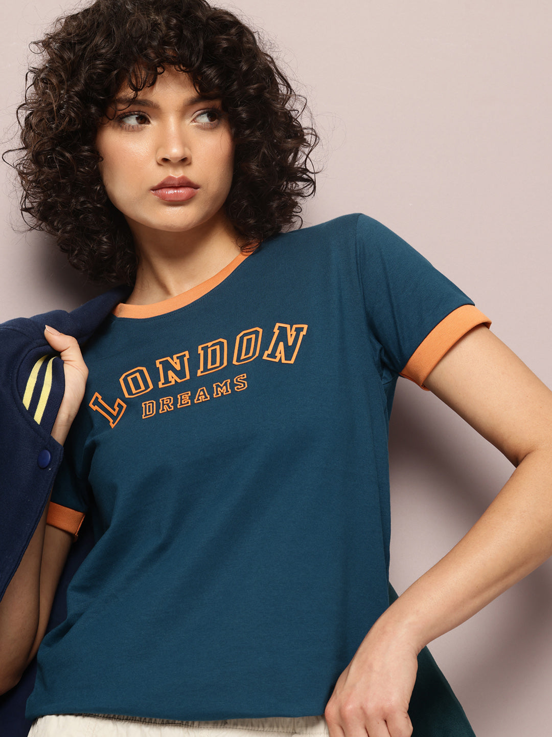 Womens Half Sleeve Round Neck Printed Regular Fit Tshirts