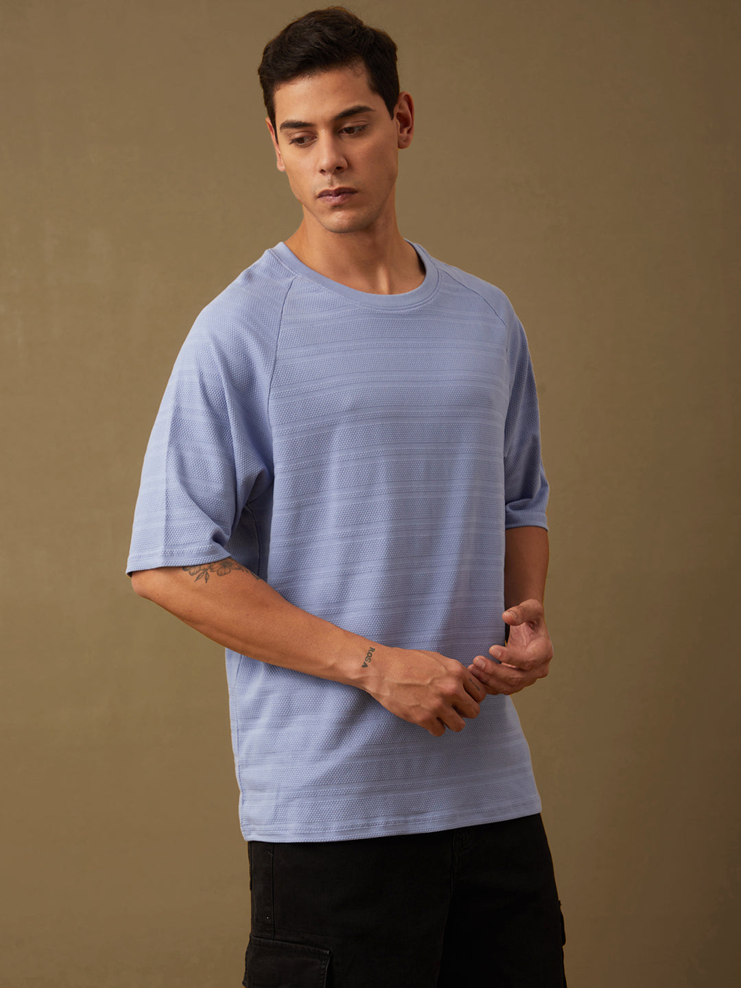 Mens Half Sleeve Round Neck Oversized Fit T-Shirts