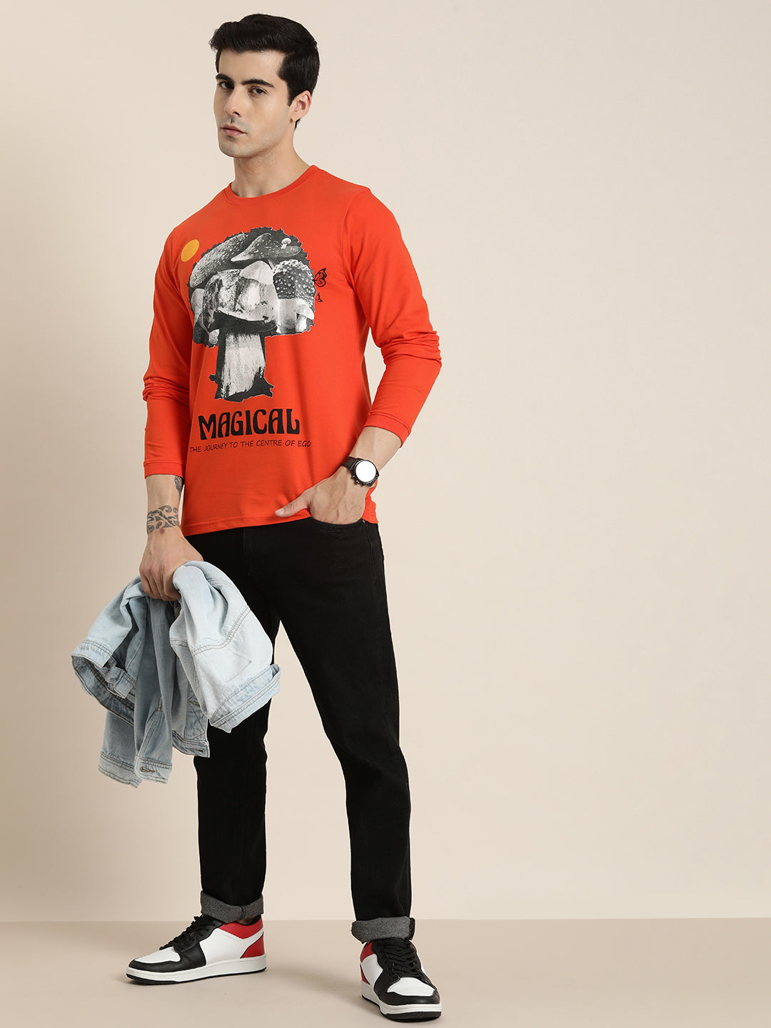 Mens Full Sleeve Round Neck Regular Fit T-Shirts